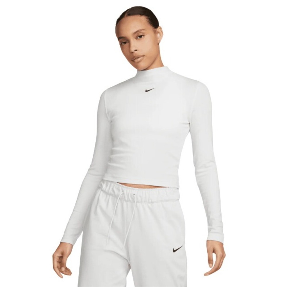 Nike Women Sportswear Essentials Mock Neck Tee DV7880-025 Grey, Lage